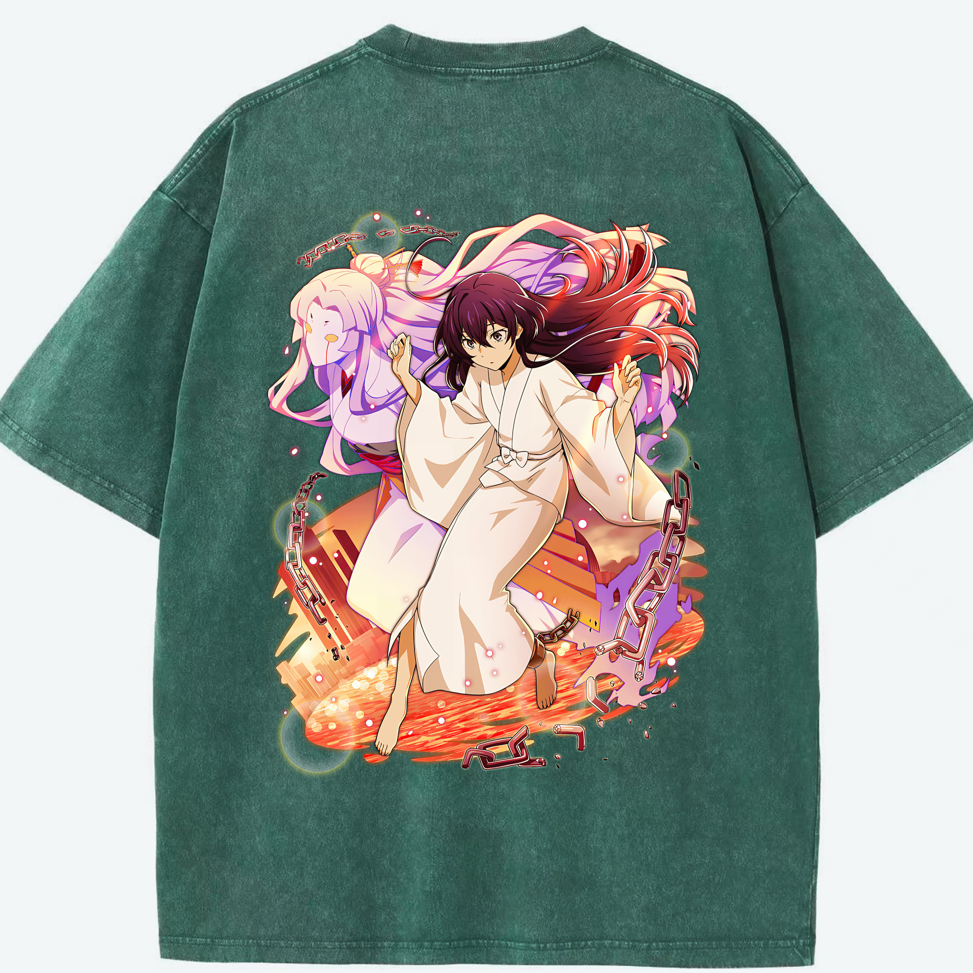 （画像用） 文豪ストレイドッグス Bungo Stray Dogs 綿100% ヴィンテージ風 半袖Tシャツ（背面プリント）